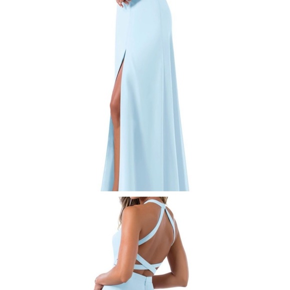 Azazie sky blue Clarence dress - Picture 2 of 3